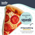 Huxley & Kent Funny Dog Toy w/Squeaker – Power Plush Squeaky Dog Toys for Small, Medium & Large Dogs – Soft Stuffed Animal for Indoor Play & Fetch - Pup-eroni Pizza, Large