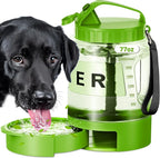 Dog Water Bottle Travel Bowl - 77oz Large Portable Dog Water Bowls Dispenser for Camping Essentials Hiking Traveling Beach Car Park Accessories, Leak Proof Pet Drinking Bottle Dispenser, Green