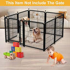 Doorless Dog Playpen 56inch 10 Panels, Dog Fence Outdoor for Yard, Garden Fence for Medium/Large Pets. Black Dog Pens Total22.1 Ft(L)