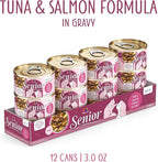 Weruva Senior Cat Food, Tuna and Salmon in Gravy, 3oz Can, Pack of 12