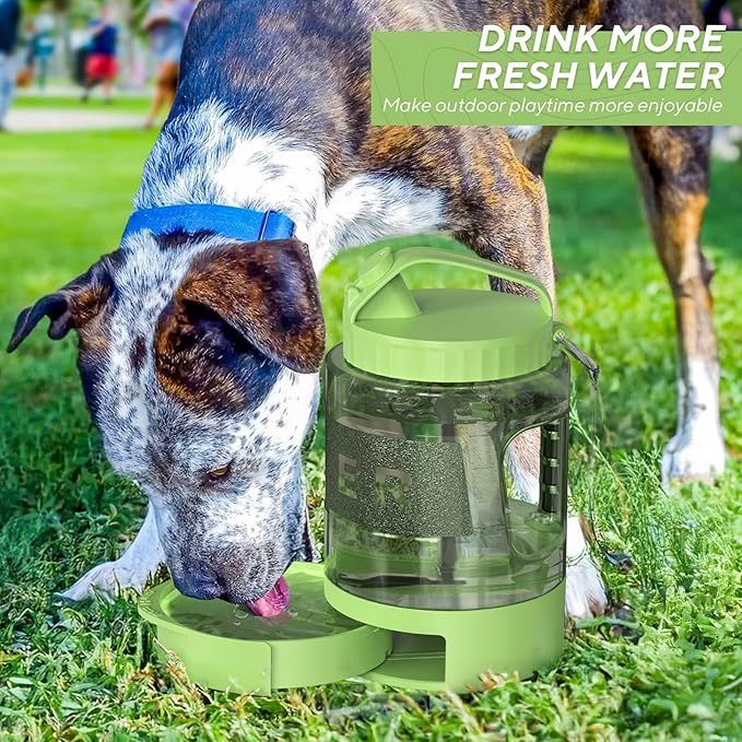 Portable Dog Travel Water Bottle - 77oz Large Travel Water Bowl for Dogs Camping Hiking Beach Traveling Essentials,Big Pet Bottles Bowl Water Dispenser for On The Go Park Car Walking Accessories
