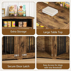 Furniture Dog Crate for Two Dogs, 41 Inch Furniture Style Dog Kennel with Removable Divider and Thickened Desktop, Heavy-Duty Base for Small to Medium Dogs, Rustic Brown