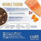 Catit Recipes Double Fusion Skin & Coat Cat Food – Ocean Fish Recipe, High-Protein, Freeze-Dried Raw Toppings, Omega-Rich for Healthy Skin & Fur, No by-Products, Minimally Processed, 4 lb