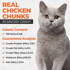 Chef Scoochie's Tender Chicken Chunks in Gravy Wet Cat Food - Easy Open Pop-Top Cans - Protein & Essential Nutrients - Gourmet Meal for Indoor & Outdoor Cats 12 Cans (14 oz e.)