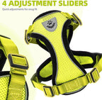 PUPTECK Cat Harness and Leash Set Escape Proof Reflective Cat Walking Harness Adjustable Soft Breathable Mesh Vest for Small Pets, Fluorescent Yellow, S