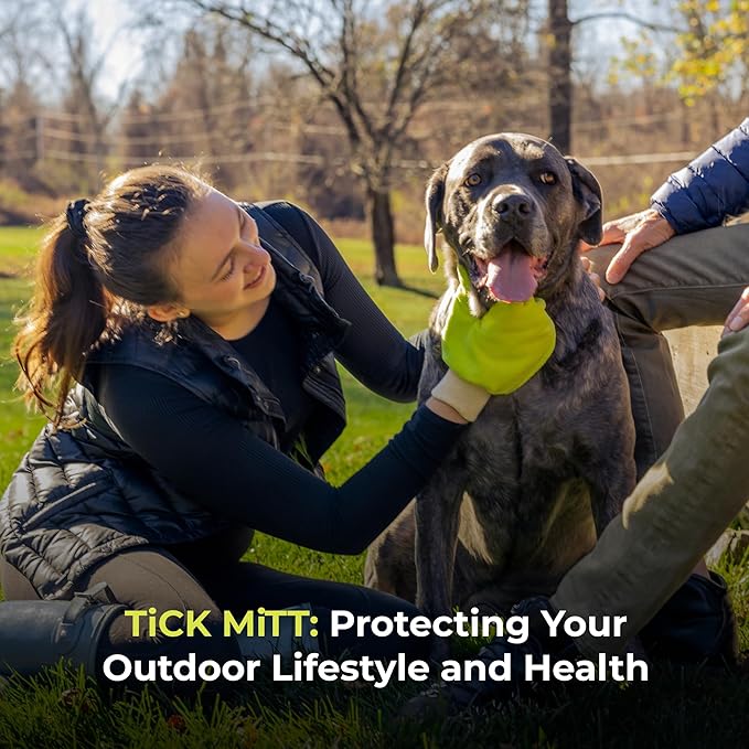 TiCK MiTT Yellow Tick Removal Glove for Humans & Pets - Safely Remove Ticks Effortlessly, Chemical-Free, Durable, Portable Tick Management Tool for Outdoor Adventures & Everyday Use