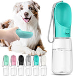 Portable Dog Water Bottle with Bowl, Leak Proof, Convenient for Walking, Hiking and Camping (Blue, 19oz)