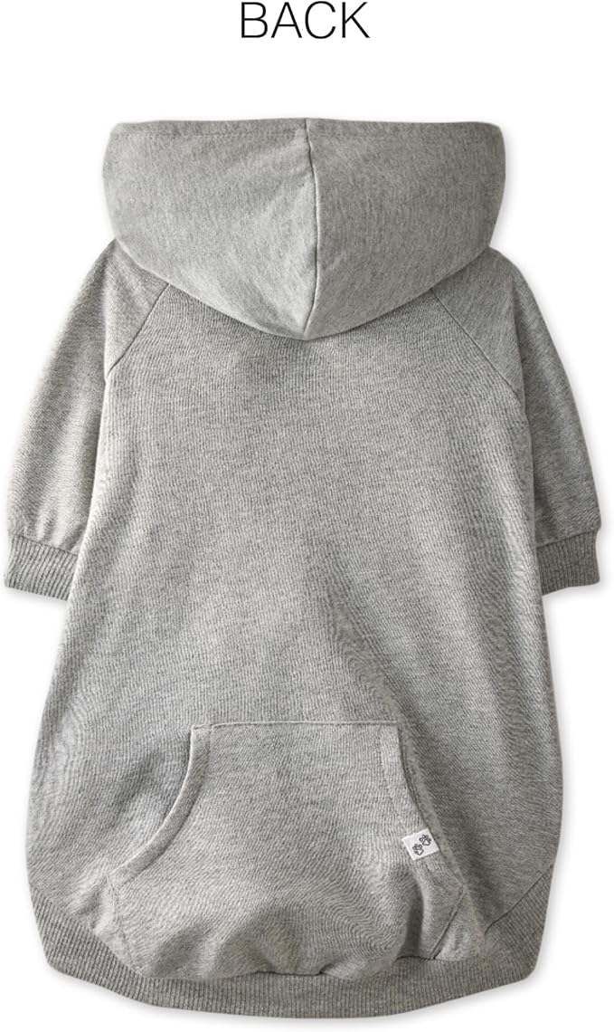 Rocky – The Orginal Lightweight Hooded TEE 100% Organic Cotton Dog Hoodie Pet Coat Sweater for Small, Medium, Large Dogs, Heather Gray, Small