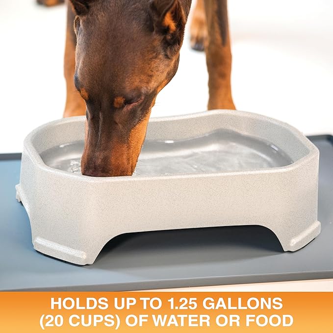 Neater Pet Brands Large Water Bowl for Dogs, Outdoor Dog Water Bowl (1.25 Gallon Extra-Large Capacity), Big Trough Style Food Dish for Indoors or Outside, No Spill Large Dog Bowls, Vanilla Bean