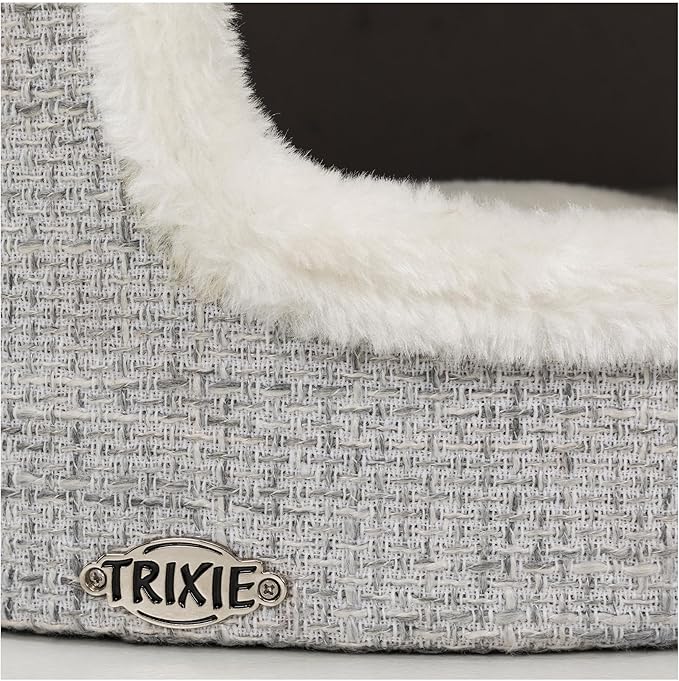 TRIXIE Fonda Cat Scratching Post 39 Inch - Cat Scratcher with Soft Fabric Covering Base and Durable Sisal Rope - for Large Cats with Condo Base and Platform - in Gray