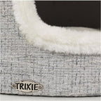 TRIXIE Fonda Cat Scratching Post 39 Inch - Cat Scratcher with Soft Fabric Covering Base and Durable Sisal Rope - for Large Cats with Condo Base and Platform - in Gray