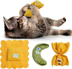 3 Pack Ravioli Catnip Toys for Indoor Cats, Interactive Cat Toys Filled with 100% Organic Catnip, Plush Chew Toys for Kittens, Teething Soft Catnip Toys for Cats