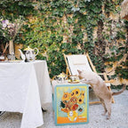 FluffyDream Cat Scratcher Cardboard, Sunflowers Shape Adaptation Spoof Version Cat Scratching House Bed Furniture Protector, Green Colour