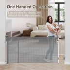 138 Inch Reinforced Retractable Baby Gates Extra Wide, Uamector Mesh Baby Gate or Dog Gate,Toddler Pet Retractable Gate Adjustable Length for Large Openings Stairs Doorways Hallway Indoor Outdoor