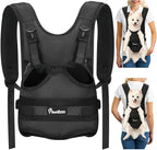 Pawaboo Pet Dog Front Carrier Backpacks, Legs Out Pet Carrier Backpack for Dogs, Adjustable Easy-fit Dog Chest Carriers for Small Medium Dogs Hands Free for Travel Hiking Cycling Camping, L, Black