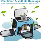 Cat Carrier Dog Carrier Pet Carriers for Medium Small Cats Dogs Puppies up to 15 Lbs,TSA Airline Approved Small Dog Cat Carriers Soft Sided,Collapsible Travel Puppy Carrier (Blue, Medium)