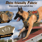 rabbitgoo Dog Harness Small Sized No Pull, Tactical Service Pet Vest with Molle and Control Handle, Adjustable and Reflective Military Harness for Easy Walking and Training, Desert camo, S