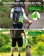 Dog Water Bottle Travel Bowl - 77oz Large Portable Dog Water Bowls Dispenser for Camping Essentials Hiking Traveling Beach Car Park Accessories, Leak Proof Pet Drinking Bottle Dispenser, Green