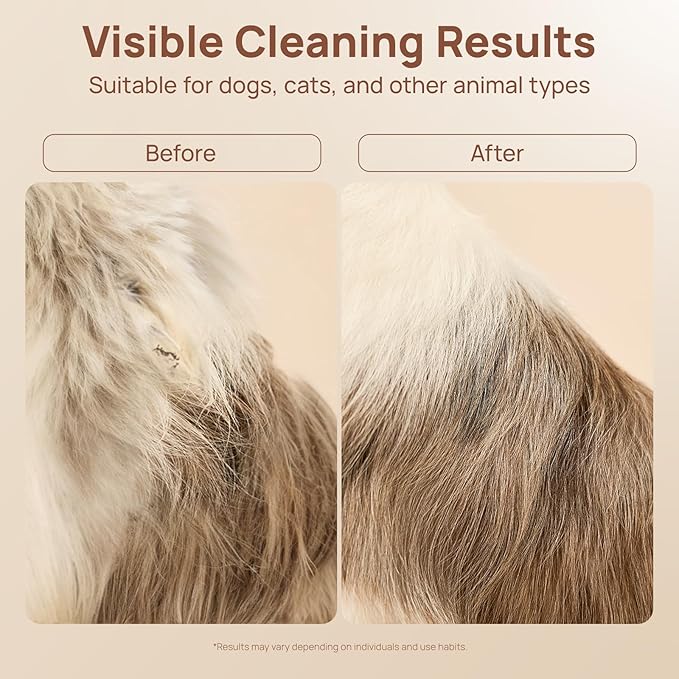 HICC PET Dog and Cat Grooming Wipes Upgrade - All Natural Dog Bath Wipes Cleaning Deodorizing, Hypoallergenic, No-Rinse Pet Gloves Wipes for Face, Teeth, Fur, Paws, Butt - Daily Care and Travel