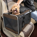 Pet Carrier for Large Cat Soft-Sided Animal Traveling Bag for Medium Cat up to 20lbs / Washable Small Dog Puppy 10 lbs Crate Case with Privacy Curtains for Home Outdoor Travel Mocha Brown