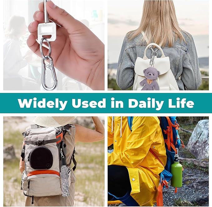 Dog Tag Clips, Stainless Steel Heavy Duty Ring Pet Tag Key Ring Clips, Pet Tags Clip for Collars Keychain Clip for Pets Collars and Harnesses