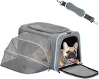 Petsfit Expandable Pet Carrier, 19x12x12 inches Soft-Sided Portable Cat Carrier Dog Carrier, with Removable Plush Mat, Locking Safety Zippers and Pockets