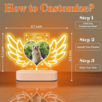Pet Memorial Night Light – Custom Dog & Cat Loss Gift, Memorial Plaque & Picture Frame (PM #4)