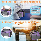 Petskd Top-Expandable Pet Carrier 19x13x9 Inches Southwest Allegiant Airlines Approved, Soft-Sided Carrier for Small Dog Under 12 lbs and Large Cat Under 15 lbs(Purple)