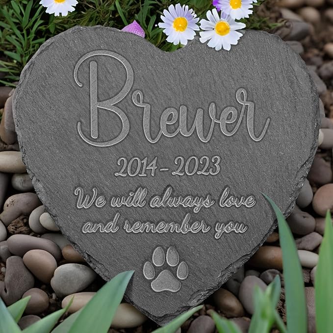 Personalized Pet Loss Gift, Personalized Pet Loss Stones, Pet Memorial Gifts, Loss of Dog Gifts, Loss of Cat Sympathy Gift, Dog Memorial Gifts, Pet Bereavement Gift - 6*6 Inches Memorial Stone