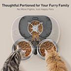 VOLUAS Automatic Cat Feeders for Two Cats,Stainless Steel 5L Pet Feeder for Cats and Dogs Timed Cat Feeder Pet Dry Food Dispenser, Silver Black