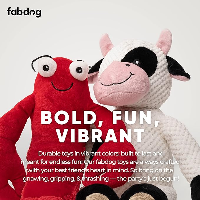 fabdog Floppies Plush Dog Toy - Cute & Durable Squeaky Dog Toys - Best Squeak Toy for Puppies and All Breeds | Ideal Pet Gift| Large Lobster