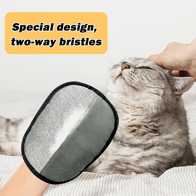 2pcs Pet Hair Removal Glove for Cats Dogs,2025 Electrostatic Pet Hair Remover Grooming Removal Gloves for Pets Hair,Hair Remover Gloves for Couch Clothes Carpet Bed Furniture Pet Grooming