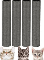 BNOSDM 4 Pcs M8 Cat Scratching Post Replacement Pole 15”x2.75” Cat Scratcher Posts Refill Sisal Scratch Part for Refurbishment Hemp Spare Cat Furniture Accessories Ash Black