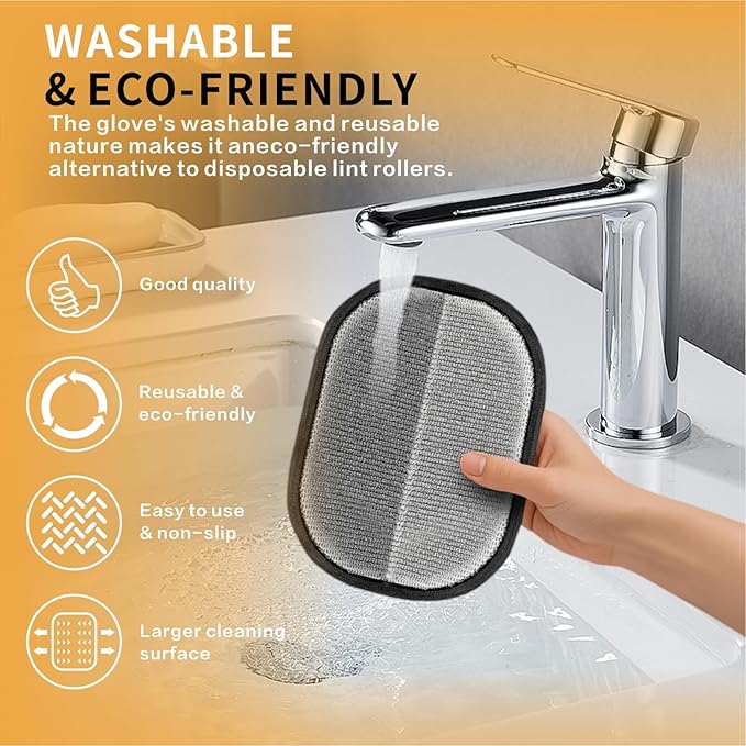 Pet Hair Removal Glove for Dogs & Cats, Upgraded Reusable Electrostatic Pet Hair Gloves, Pet Hair Remover Tool for Clothing, Couch, Carpet,Pet Beds, Car Seat, Convenience for Busy Pet Owners