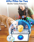 Filter Element Pack for FurryPlanet Large 12L Stainless Steel Dog Water Fountain,Ultra-Purification Pet Fountain Dog Cat Drinking Dispenser 6in1,Deep Purification Filter Pack