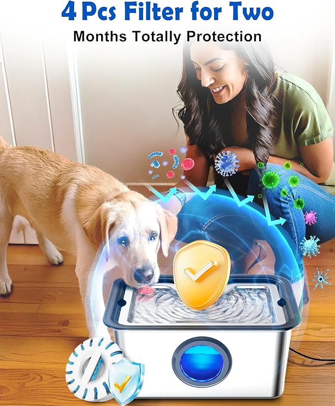 Filter Element Pack for FurryPlanet Large 12L Stainless Steel Dog Water Fountain,Ultra-Purification Pet Fountain Dog Cat Drinking Dispenser 6in1,Deep Purification Filter Pack