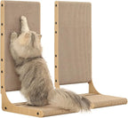 2-Pack Cat Scratching Board, 25.6'' Tall Cardboard L Shape Vertical Cat Scratchers for Indoor Cats, Cat Scratching Post for Wall and Couch, Large