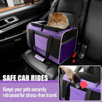 Pet Carrier for Large Cat 20 lbs+ / Soft Sided Small Dog 12 Pounds Travel Crate Top Load/Collapsible Kitty Carry Bag Big Kitten Mesh/Sturdy Animal Transport cage Kennel Long Trips Purple