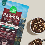 Open Farm, RawMix Grain-Free Dry Dog Food, Protein-Packed Kibble Coated in Bone Broth with Freeze Dried Raw Chunks, Beef Pork & Lamb, Front Range Recipe, 3.5lb Bag