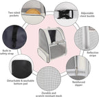 Cat Backpack Carrier,Pet Carrier Airline Approved for Small Dog Cat Puppy Kitten Bunny,Ventilated Mesh Design Animal Backpack for Hiking Camping Travel Bag (Creamy White)