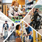 Pawaboo Pet Dog Front Carrier Backpacks, Legs Out Pet Carrier Backpack for Dogs, Adjustable Easy-fit Dog Chest Carriers for Small Medium Dogs Hands Free for Travel Hiking Cycling Camping, L, Black