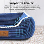 Cat Dog Bed for Pets, Rectangle Pet Bed Gift for Puppy and Kitten, Machine Washable Calming Fluffy Pet Couch Sofa for Indoor Outdoor, Portable Soft Cat Bed with Non-Slip Bottom (Small, Blue)