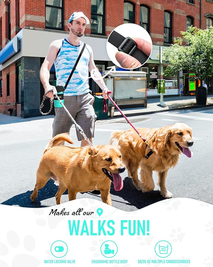 Lesotc Dog Water Bottle, Portable Dog Water Dispenser, Leak Proof Dog Travel Water Bottle Pet Water Bottle for Outdoor Walking, Hiking, Travel, BPA-Free, Lightweight