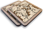02 Siberian Husky Dog Coaster - Husky Dog Puzzle Wooden Coaster Set - Interlocking Jigsaw Drink Mats with Laser-Cut Design for Husky Lovers