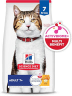 Hill's Science Diet Adult 7+, Senior Adult 7+ Premium Nutrition, Dry Cat Food, Chicken Recipe, 7 lb Bag