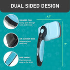 Maxpower Planet Pet Grooming Brush - Double Sided Shedding and Dematting Undercoat Rake Comb for Dogs and Cats,Extra Wide (C1 - Brush & Gloves, Large)