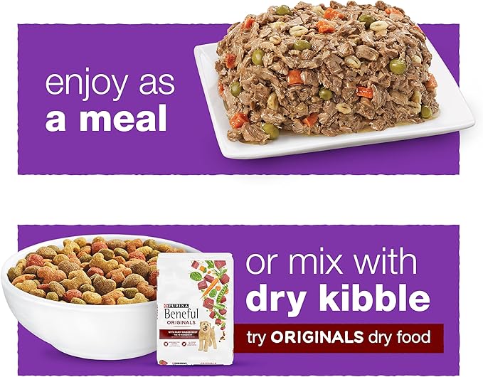 Purina Beneful Wet Dog Food Variety Pack, Prepared Meals & Chopped Blends - (16) 10 oz. Tubs