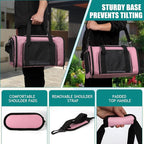 Top tasta Dog Cat Carrier Pet Carriers for Small Medium Large Cats Dogs Carrier Soft Sided Small Puppy Carrier Purse 15 lbs Portable Foldable Airline Approved Dog Cat Travel Carrier Pink 18x11x11