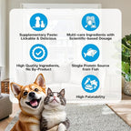 Fiber for Cats & Dogs – Tuna with Salmon – Cat Hairball Remedy & Cat Constipation Relief – 6 Functional Fibers with Prebiotics for Gut Health, Hairball Control – 30 Sachets