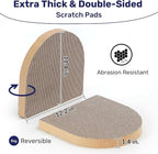 FUKUMARU Cat Scratcher, 24 Inch Sofa Shape Cat Scratcher Couch Bed, Reversible Detachable Cats Scratching Board, Round Cats Scratch Pads Refill Indoor, Blue